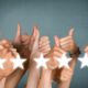 5 star rating with thumbs uup